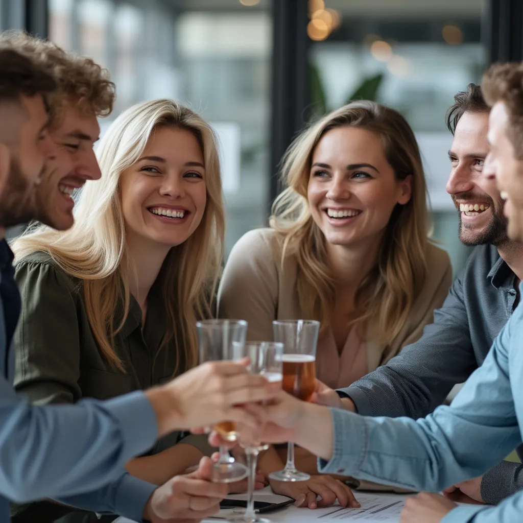 Celebración de éxito de proyecto con cliente
